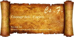 Csongrádi Fanni névjegykártya